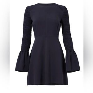 A.L.C. Midnight Alexa Bell Sleeve Smocked Mini Dress Size 4